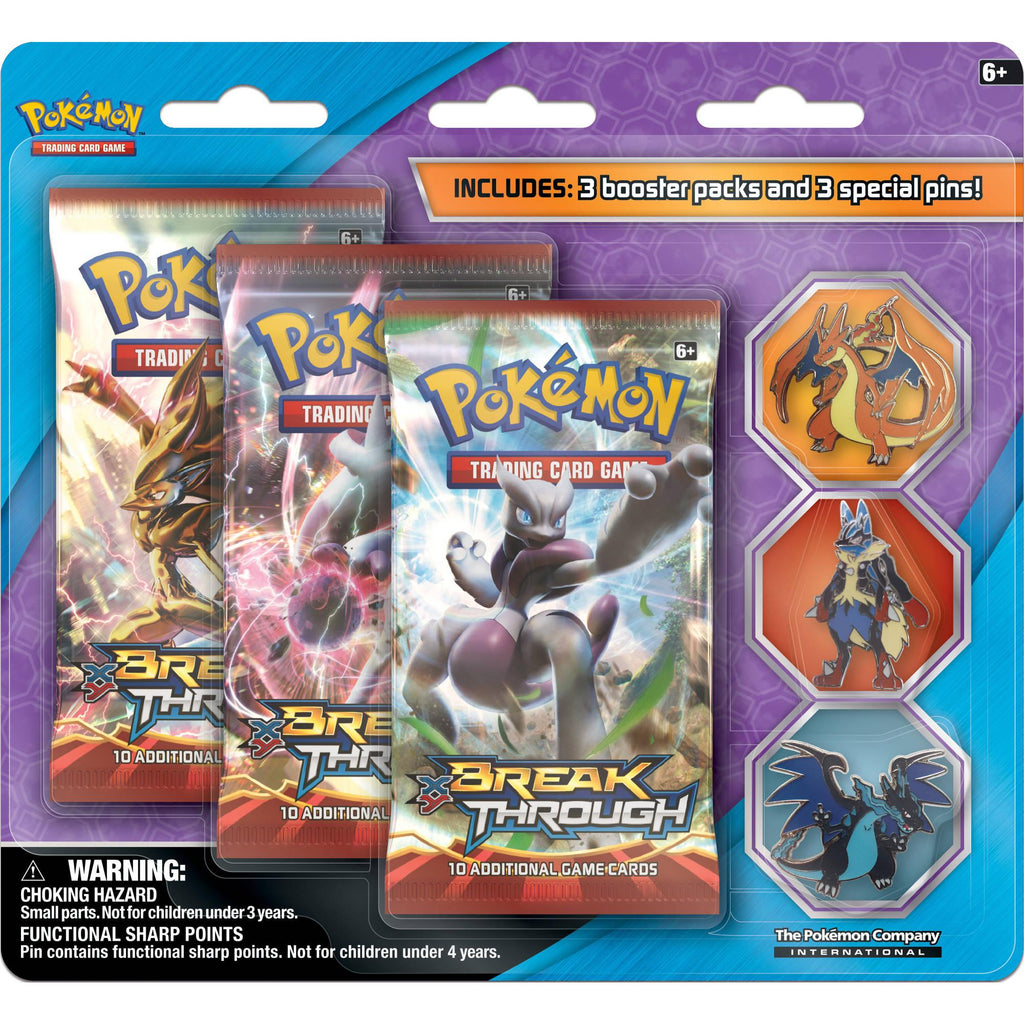 Pokemon Code Card cheapest BREAKthrough Collector Pin 3 Pack Blister Mega RESERVED