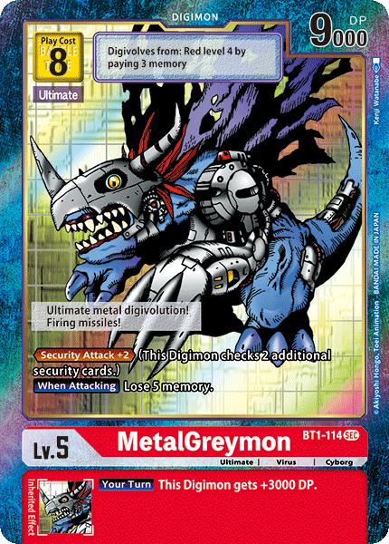 MetalGreymon [BT1-114] (Alternate Art) [Release Special Booster Ver.1. –  The Warp Gate
