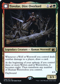 Tovolar, Dire Overlord // Tovolar, the Midnight Scourge [Innistrad: Midnight Hunt Prerelease Promos]