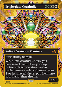 Brightglass Gearhulk (Borderless) (First-Place Foil) -  (Borderless) Foil (DFT-547) - Aetherdrift