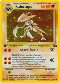 Kabutops (009/62) [Fossil] 1st Edition Holofoil - Holo Rare