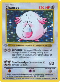 Chansey/102  Base Set Shadowless - Holo Rare