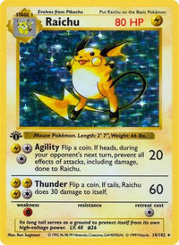 Raichu  Base Set Shadowless - Holo Rare