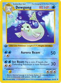 Dewgong 025  - 1st Edition Base Set Shadowless - Uncommon