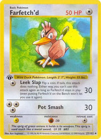 Farfetch'd 027  - 1st Edition Base Set Shadowless - Uncommon