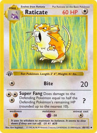 Raticate 040  - 1st Edition Base Set Shadowless - Uncommon