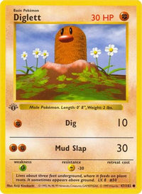 Diglett 047  - 1st Edition Base Set Shadowless - Common