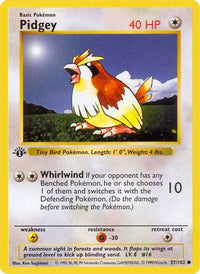 Pidgey 057  - 1st Edition Base Set Shadowless - Common