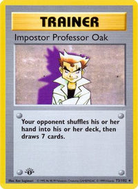 Impostor Professor Oak/102  - 1st Edition Base Set Shadowless - Rare