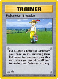 Pokemon Breeder/102  - 1st Edition Base Set Shadowless - Rare