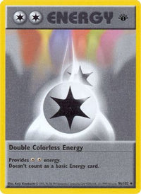 Double Colorless Energy 096  - 1st Edition Base Set Shadowless - Uncommon
