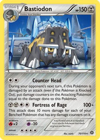 Bastiodon 070  XY  Steam Siege - Rare