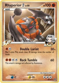 Rhyperior E4 - 32/111 (DPPt Rising Rivals)/111  - Holofoil Deck Exclusives - Holo Rare
