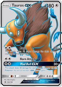 Tauros GX (Full Art) 144  - Holofoil SM Base Set - Ultra Rare