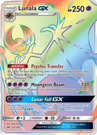 Lunala GX (Secret)  - Holofoil SM Base Set - Secret Rare