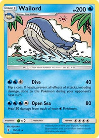 Wailord 030  SM  Guardians Rising - Rare