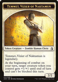Temmet, Vizier of Naktamun // Zombie Double-Sided Token -  (AKH-12 // 20) - Amonkhet
