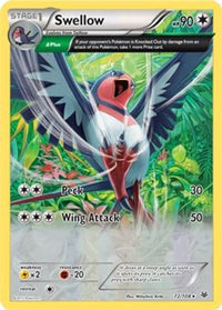 Swellow - 72/108 (XY Roaring Skies)/108  Deck Exclusives - Rare