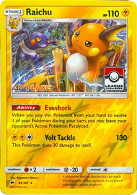 Raichu (League Challenge) [3rd Place] 041/147  - Reverse Holofoil League & Championship Cards - Promo
