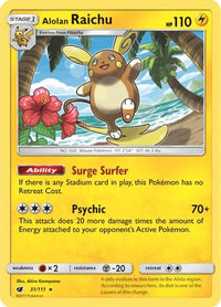Alolan Raichu 031  - Holofoil SM  Crimson Invasion - Holo Rare