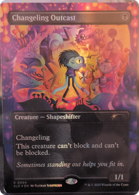Changeling Outcast -  (Borderless) Foil (SLD-894) - Secret Lair Drop