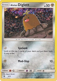 Alolan Diglett - 9/12/12  - Holofoil McDonalds Promos 2017 - Promo