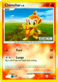 Chimchar - 56/100 [Platinum]/100  - Reverse Holofoil Burger King Promos - Promo