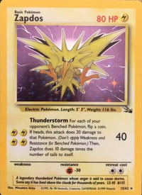 Zapdos (015/62) [Fossil] Unlimited Holofoil - Holo Rare