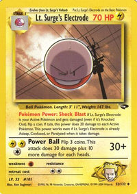 Lt. Surge's Electrode (052/132) [Gym Challenge] Unlimited - Uncommon