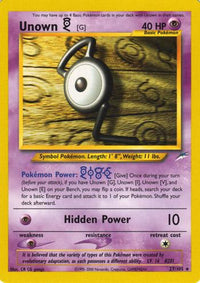 Unown [G] (27/105) [Neo Destiny] Unlimited - Rare