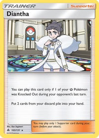 Diantha 105  - Holofoil SM  Forbidden Light - Holo Rare