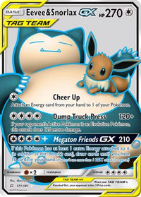 Eevee & Snorlax GX (Full Art)  - Holofoil SM  Team Up - Ultra Rare