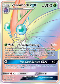 Venomoth GX (Secret)  - Holofoil SM  Unbroken Bonds - Secret Rare