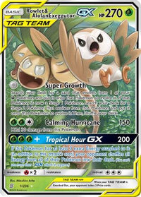 Rowlet & Alolan Exeggutor GX 001  - Holofoil SM  Unified Minds - Ultra Rare