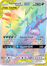 Mega Sableye & Tyranitar GX (Secret)  - Holofoil SM  Unified Minds - Secret Rare