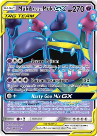 Muk & Alolan Muk GX (196) (Full Art)  - Holofoil SM  Unbroken Bonds - Ultra Rare