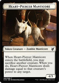 Heart-Piercer Manticore // Dragon Double-Sided Token -  (C19-7 // 12) - Commander 2019