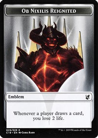 Emblem - Ob Nixilis Reignited // Zombie (010) Double-Sided Token -  (C19-29 // 10) - Commander 2019