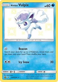 Alolan Vulpix SV8  - Holofoil Hidden Fates Shiny Vault - Shiny Holo Rare