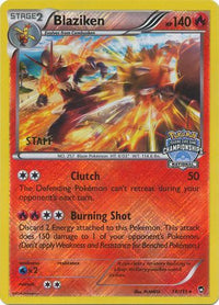 Blaziken - 14/111 (National Championships) [Staff]/111  - Reverse Holofoil League & Championship Cards - Promo
