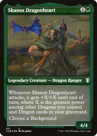 Skanos Dragonheart (Foil Etched) -  Foil (CLB-521) - Commander Legends: Battle for Baldur's Gate