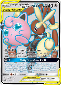 Mega Lopunny & Jigglypuff GX (Full Art)  - Holofoil SM  Cosmic Eclipse - Ultra Rare