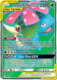Venusaur & Snivy GX (Full Art)  - Holofoil SM  Cosmic Eclipse - Ultra Rare