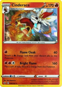 Cinderace - 036/202 (Cracked Ice Holo)/202  - Holofoil Deck Exclusives - Holo Rare