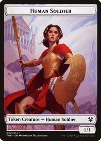 Human Soldier // Tentacle Double-Sided Token -  Foil (THB-2 // 6) - Theros Beyond Death Tokens