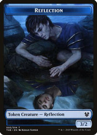 Reflection // Satyr Double-Sided Token -  Foil (THB-5 // 9) - Theros Beyond Death Tokens