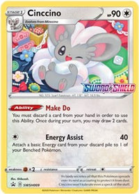 Cinccino (Prerelease) SWSH009  - Holofoil SWSH Sword & Shield Promo Cards - Promo