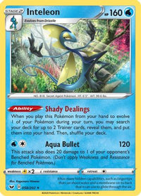 Inteleon (058) (058) 058  - Holofoil SWSH01 Sword & Shield Base Set - Holo Rare