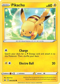 Pikachu 065  SWSH01 Sword & Shield Base Set - Common