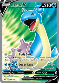 Lapras V (Full Art) 189  - Holofoil SWSH01 Sword & Shield Base Set - Ultra Rare